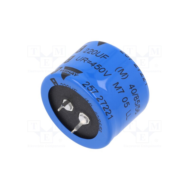 1 pcs x VISHAY - MAL225727221E3 - Capacitor: electrolytic, SNAP-IN, 220uF, 450VDC, Ø35x25mm, ±20%