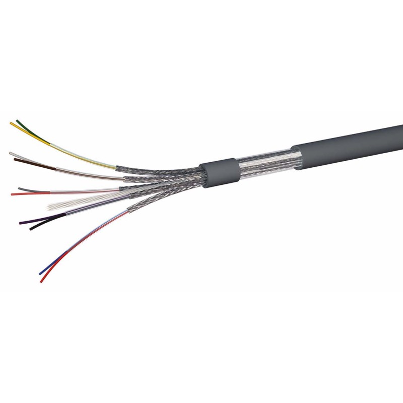 1 Reel of 100 M - AXINDUS HIFLEX Y BP Control Cable, 6 Cores, 0.5 mm², LIYCY-BP, Screened, 100m, Grey PVC Sheath, 20AWG