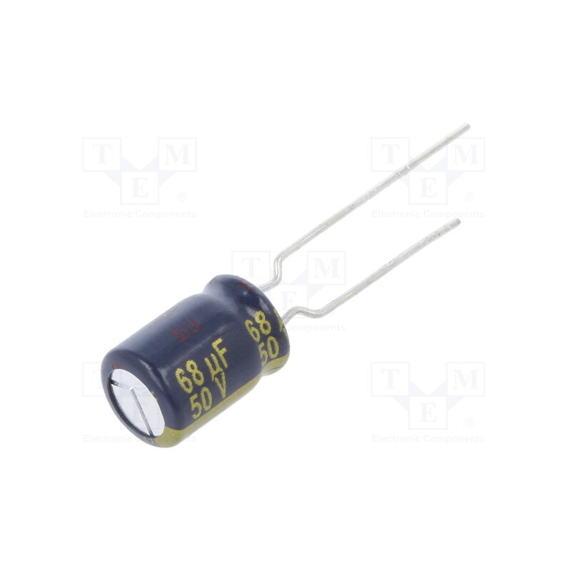 5 pcs x PANASONIC - EEUFC1H680B - Capacitor: electrolytic, low ESR, THT, 68uF, 50VDC, Ø8x11.5mm, ±20%