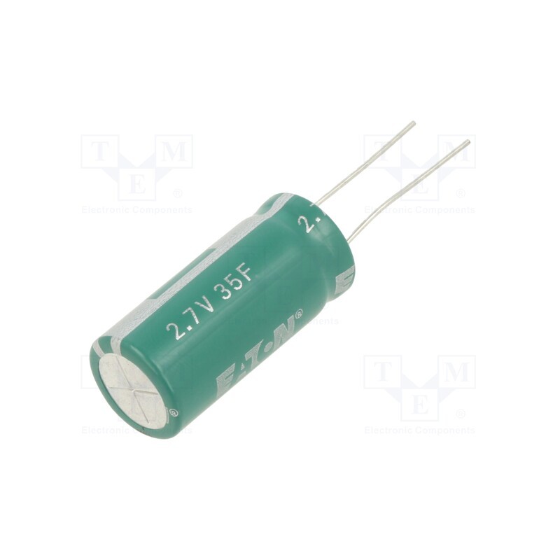 1 pcs x EATON ELECTRONICS - HV1635-2R7356-R - Supercapacitor, THT, 35F, 2.7VDC, -10÷30%, Body dim: Ø16x38mm, 24mΩ