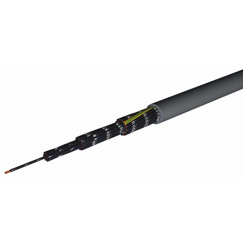 1 Reel of 100 M - AXINDUS CAELIFLEX Control Cable, 3 Cores, 1.5 mm², YSL/JZ, Unscreened, 100m, Grey PVC Sheath, 14AWG