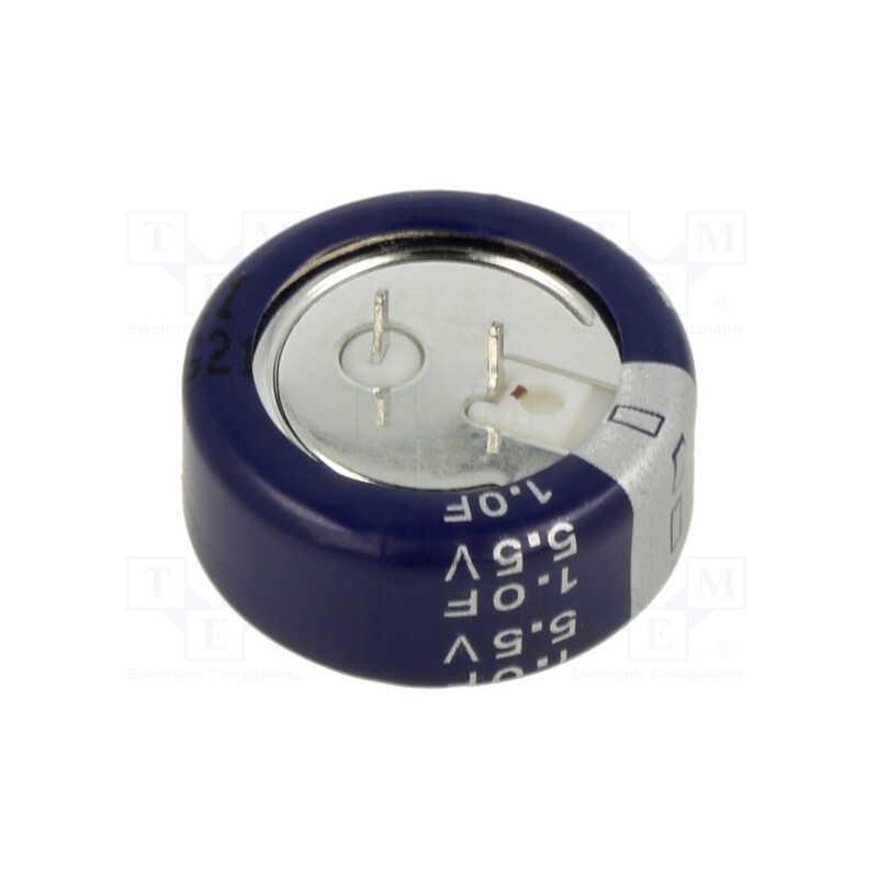 1 pcs x EATON ELECTRONICS - KW-5R5C105H-R - Supercapacitor, THT, 1F, 5.5VDC, -20÷80%, Body dim: Ø21.5x8.85mm