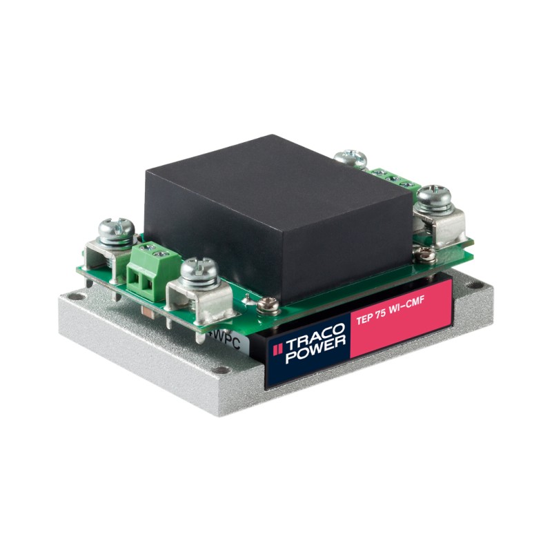 1 pcs - TRACOPOWER TEP 75WI DC-DC Converter, 12V dc/ 6.3A Output, 9 - 36 V dc Input, 76W, Chassis Mount, +75°C Max Temp