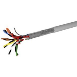 1 Reel of 100 M - AXINDUS Twisted Pair Data Cable, 8 Pairs, 0.22 mm², 16 Cores, 24 AWG, Screened, 100m, Grey Sheath