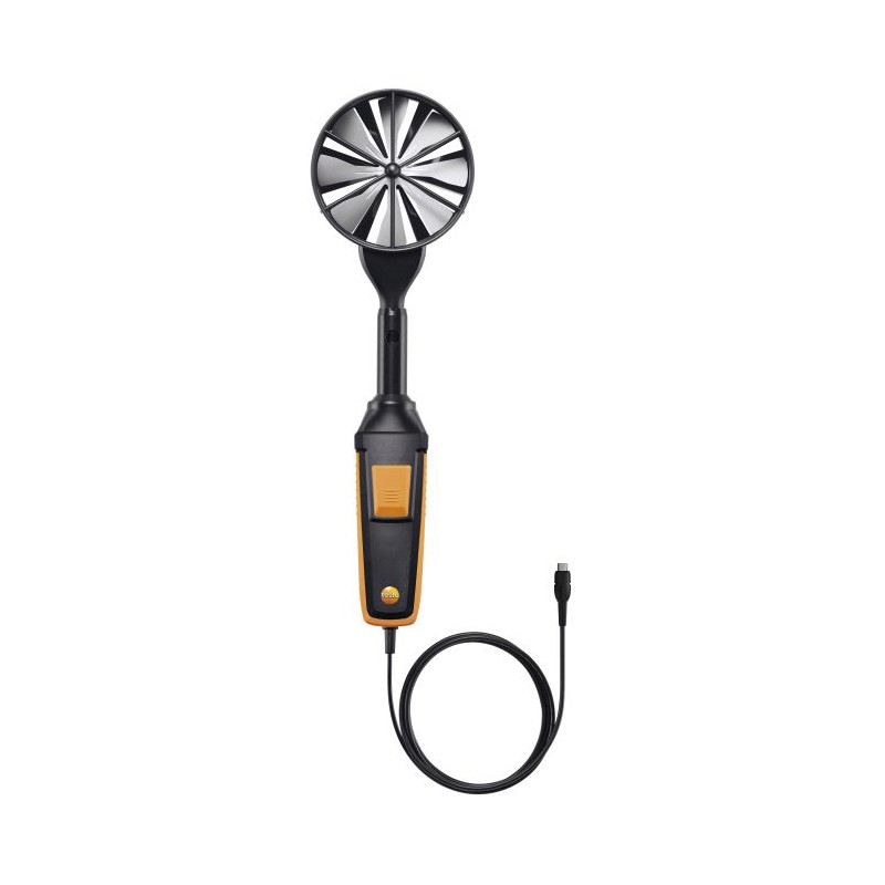 1 pcs - Testo Rotary Vane Probe, 20m/s Max, Measures Air Velocity, Temperature, Volume Air Flow