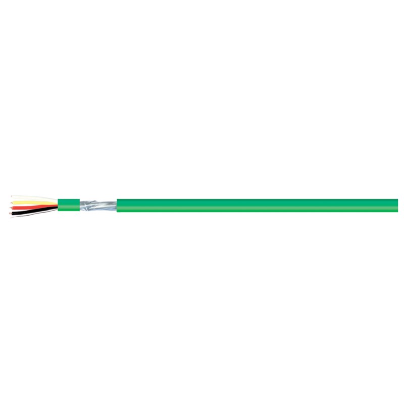 1 Reel of 100 M - RS PRO Data Cable, 4 Cores, 0.8, Bus, Screened, 100m, Green PVC Sheath, 20 AWG