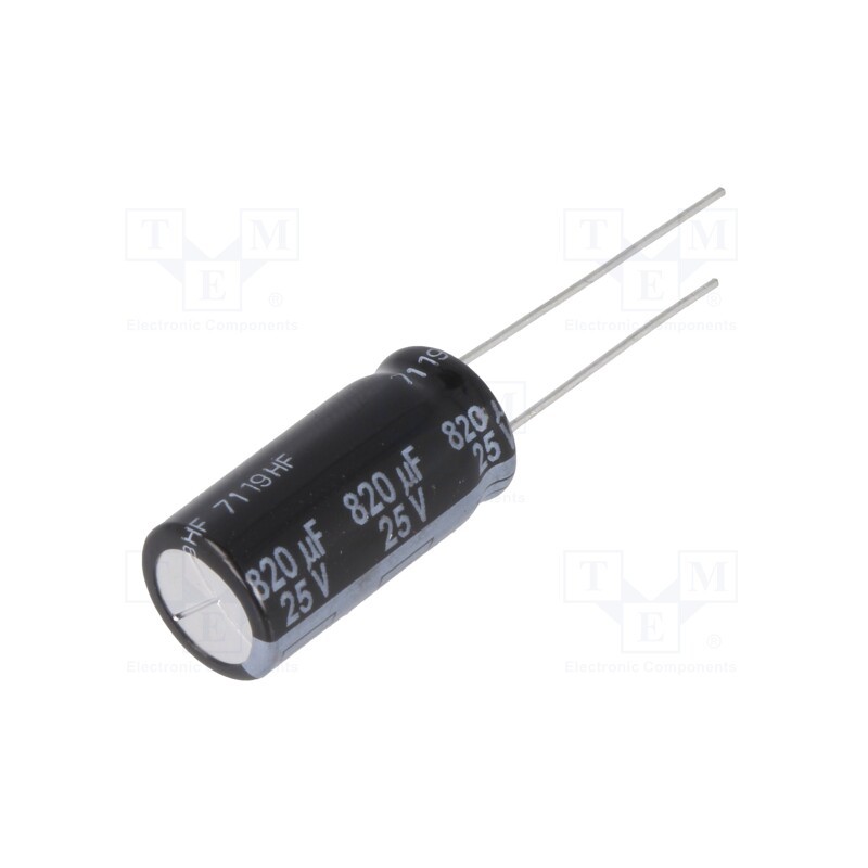 5 pcs x PANASONIC - EEUFR1E821 - Capacitor: electrolytic, low ESR, THT, 820uF, 25VDC, Ø10x20mm, ±20%