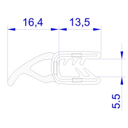 1 Reel of 20 M - RS PRO Black EPDM Edge Protection, 20m