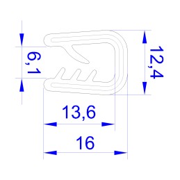 1 Reel of 20 M - RS PRO Black EPDM Edge Protection, 20m