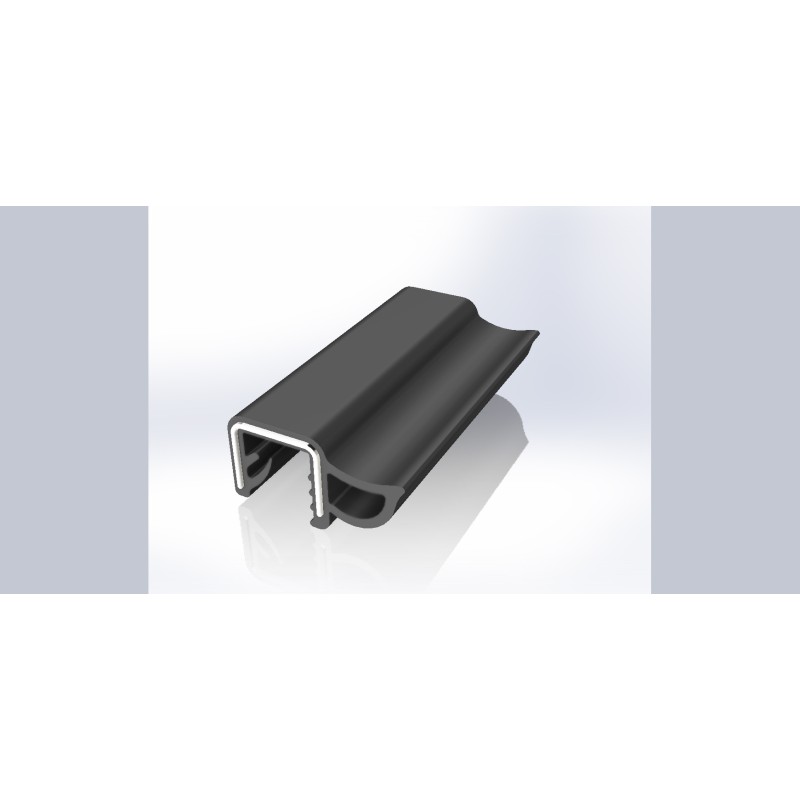 1 Reel of 20 M - RS PRO Black Nitrile Rubber Edge Protection, 20m