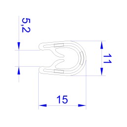 1 Reel of 20 M - RS PRO Black Nitrile Rubber Edge Protection, 20m