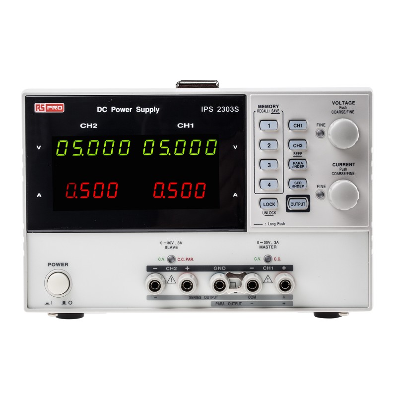 1 pcs - RS PRO Digital Bench Power Supply, 2 x 0 - 30V, 2 x 0 - 3A, 2-Output, 180W - RS Calibrated