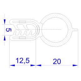1 Reel of 20 M - RS PRO Black EPDM Edge Protection, 20m