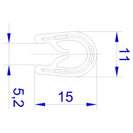 1 Reel of 20 M - RS PRO Black EPDM Edge Protection, 20m