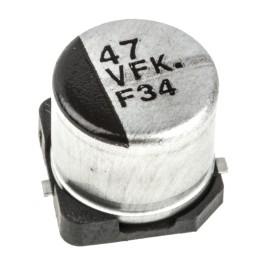 50 pcs - Panasonic 47μF Aluminium Electrolytic Capacitor 35V dc, Surface Mount - EEEFK1V470P