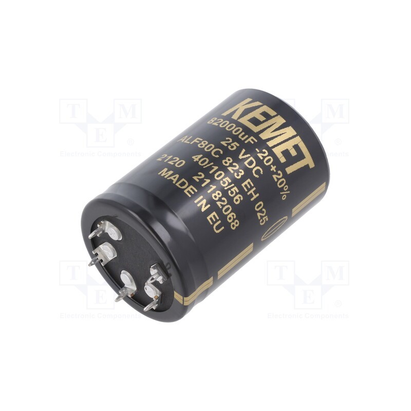 1 pcs x KEMET - ALF80G823EH025 - Capacitor: electrolytic, SNAP-IN, 82000uF, 25VDC, Ø40x60mm, ±20%