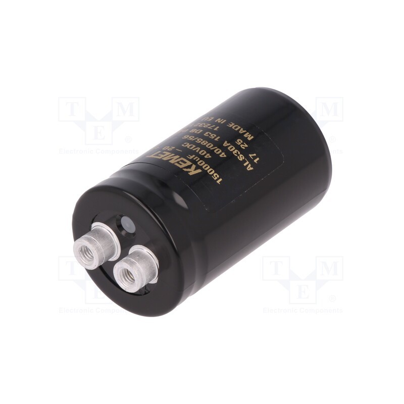 1 pcs x KEMET - ALS30A153DB040 - Capacitor: electrolytic, 15mF, 40VDC, Ø36x62mm, Pitch: 12.8mm, ±20%