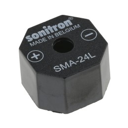 1 pcs - Sonitron 98dB Through Hole Continuous Internal Piezo Buzzer, 24 x 24 x 15.5mm, 1.5V dc Min, 15V dc Max