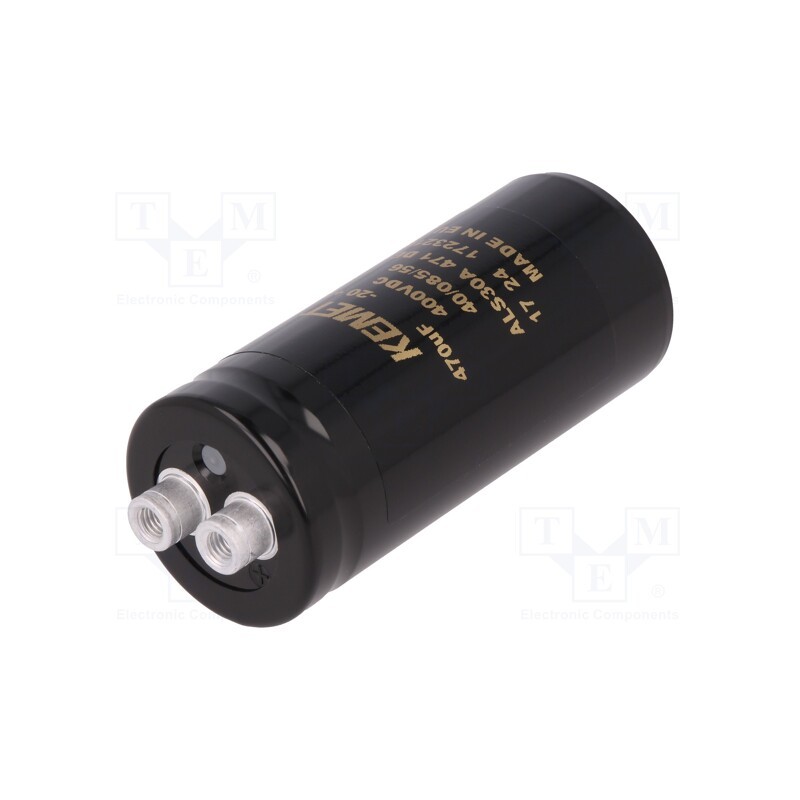 1 pcs x KEMET - ALS30A471DE400 - Capacitor: electrolytic, 470uF, 400VDC, Ø36x82mm, Pitch: 12.8mm