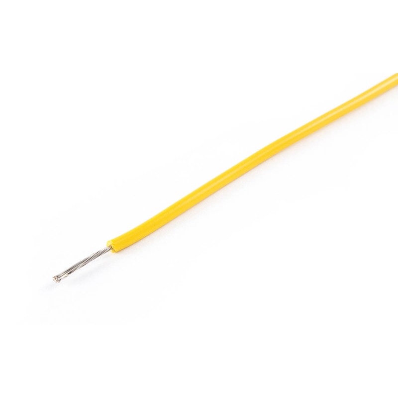 1 Reel of 200 M - AXINDUS KY33 Series Yellow 1 mm² Hook Up Wire, 18 AWG, 32/0.20 mm, 200m, PVC Insulation