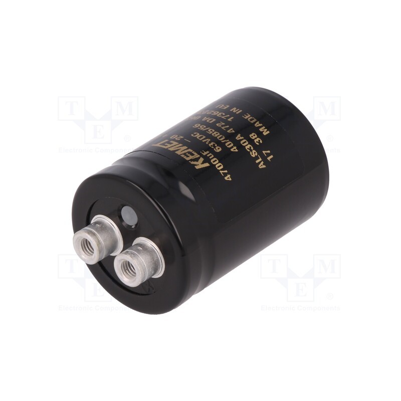 1 pcs x KEMET - ALS30A472DA063 - Capacitor: electrolytic, 4.7mF, 63VDC, Ø36x52mm, Pitch: 12.8mm