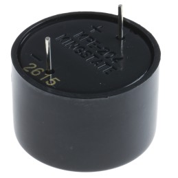 1 pcs - RS PRO 86dB Through Hole Continuous Internal Piezo Buzzer, 23.8 (Dia.) x 16mm, 3V dc Min, 20V dc Max