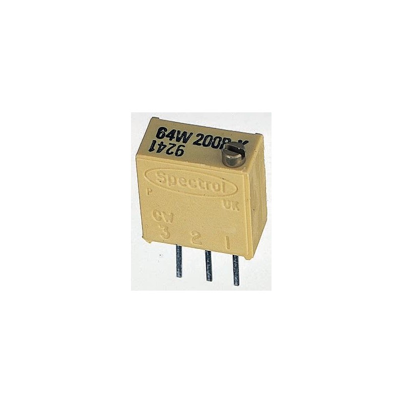 1 pcs - Vishay 64W Series 19 (Electrical), 22 (Mechanical)-Turn Through Hole Trimmer Resistor with Pin Terminations, 20Ω ±10%