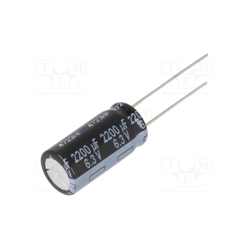 5 pcs x PANASONIC - EEUFR0J222 - Capacitor: electrolytic, low ESR, THT, 2200uF, 6.3VDC, Ø10x20mm