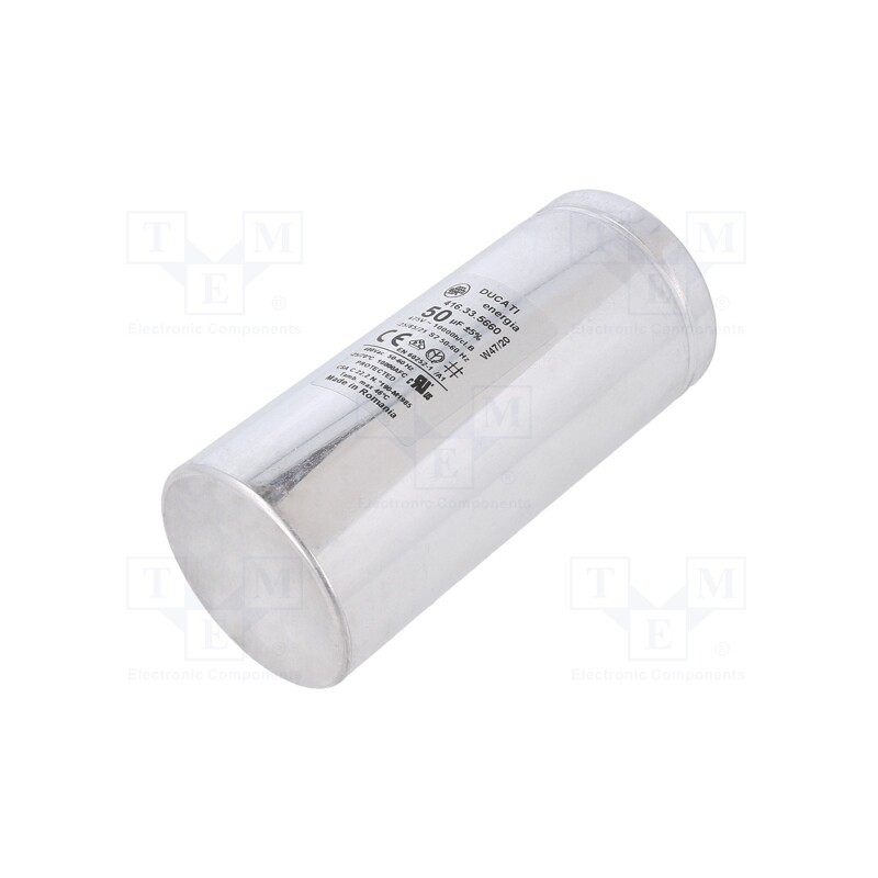 1 pcs x DUCATI ENERGIA - 416335660 - Capacitor: motors, run, 50uF, 475VAC, Ø55x122mm, -25÷85°C, ±5%