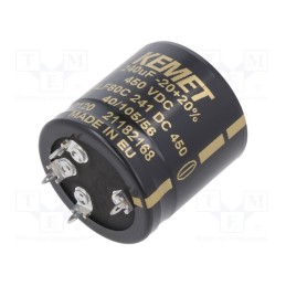 1 pcs x KEMET - ALF80C241DC450 - Capacitor: electrolytic, SNAP-IN, 240uF, 450VDC, Ø35x35mm, ±20%