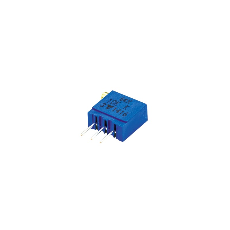 1 pcs - Vishay 64X Series 19 (Electrical), 22 (Mechanical)-Turn Through Hole Trimmer Resistor with Pin Terminations, 10kΩ ±10%