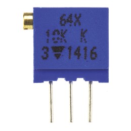1 pcs - Vishay 64X Series 19 (Electrical), 22 (Mechanical)-Turn Through Hole Trimmer Resistor with Pin Terminations, 10kΩ ±10%
