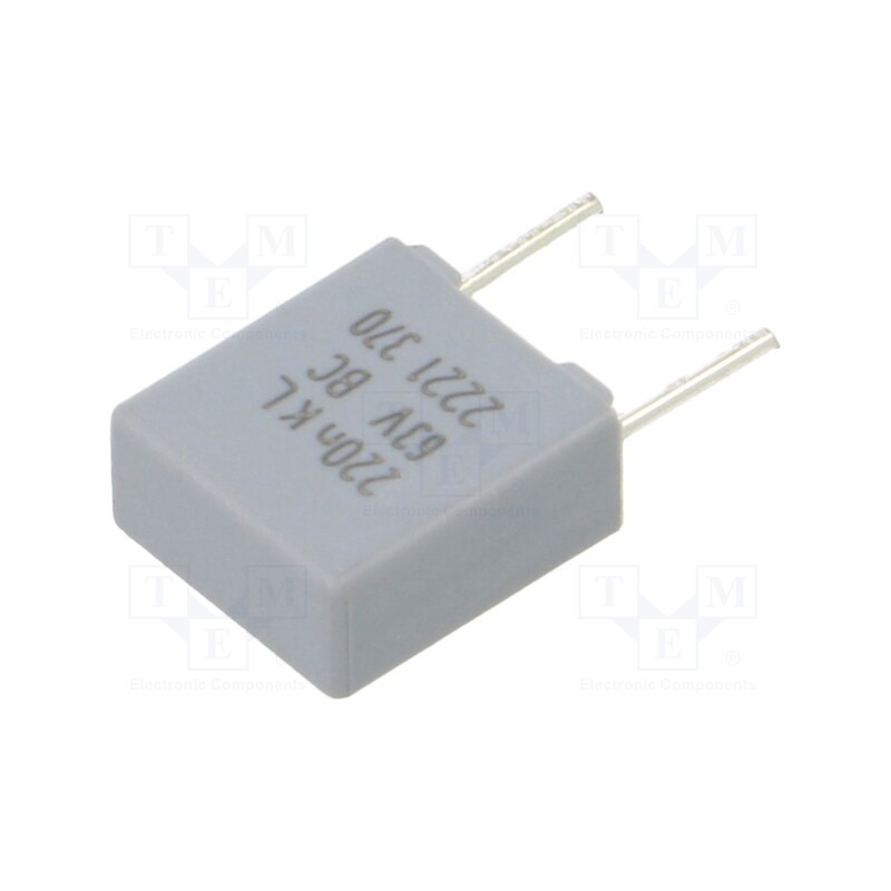 1 pcs x VISHAY - BFC237011224 - Capacitor: polyester, 220nF, 40VAC, 63VDC, 5mm, ±10%, 3.5x8x7.2mm