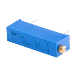 1 pcs - Vishay 43P Series 20-Turn Through Hole Trimmer Resistor with Pin Terminations, 200kΩ ±10% 1/2W ±100ppm/°C