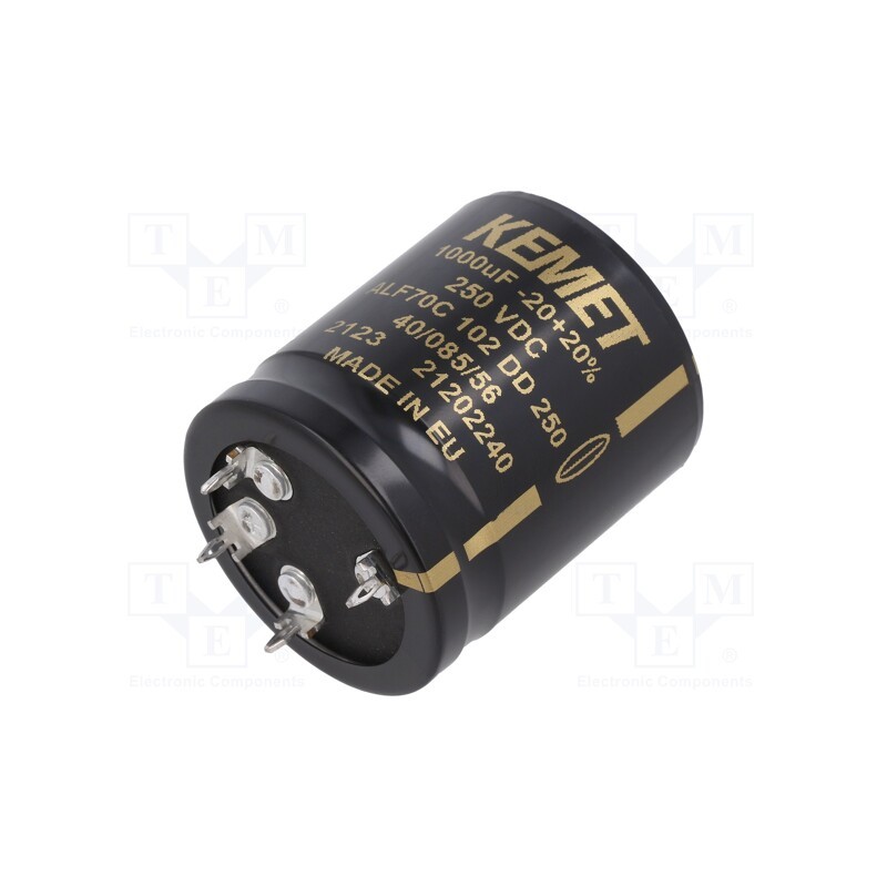 1 pcs x KEMET - ALF70C102DD250 - Capacitor: electrolytic, SNAP-IN, 1000uF, 250VDC, Ø35x40mm, ±20%