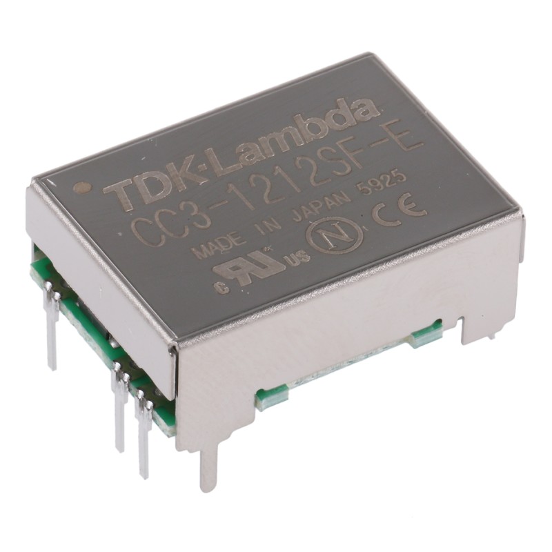 1 pcs - TDK-Lambda DC-DC Converter, 12V dc/ 250mA Output, 9 - 18 V dc Input, 3W, Through Hole, +85°C Max Temp -40°C Min