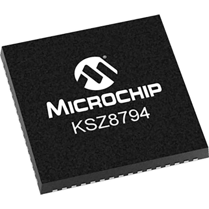 2 pcs - Microchip KSZ8794CNXCC, Ethernet Switch IC, 10/100Mbps RGMII,MII,RMII, 3.3 V, 64-Pin QFN