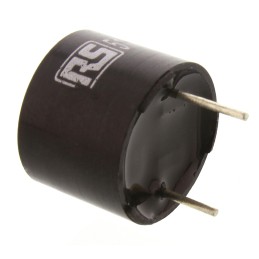 1 pcs - RS PRO 85dB PCB Mount Continuous Internal Magnetic Buzzer Component, 12 (Dia.) x 9.5mm, 4V dc Min, 8V dc Max