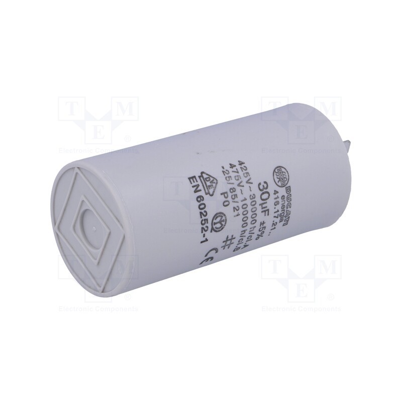 1 pcs x DUCATI ENERGIA - 416172160 - Capacitor: motors, run, 30uF, 475VAC, Ø45x92mm, -25÷85°C, ±5%