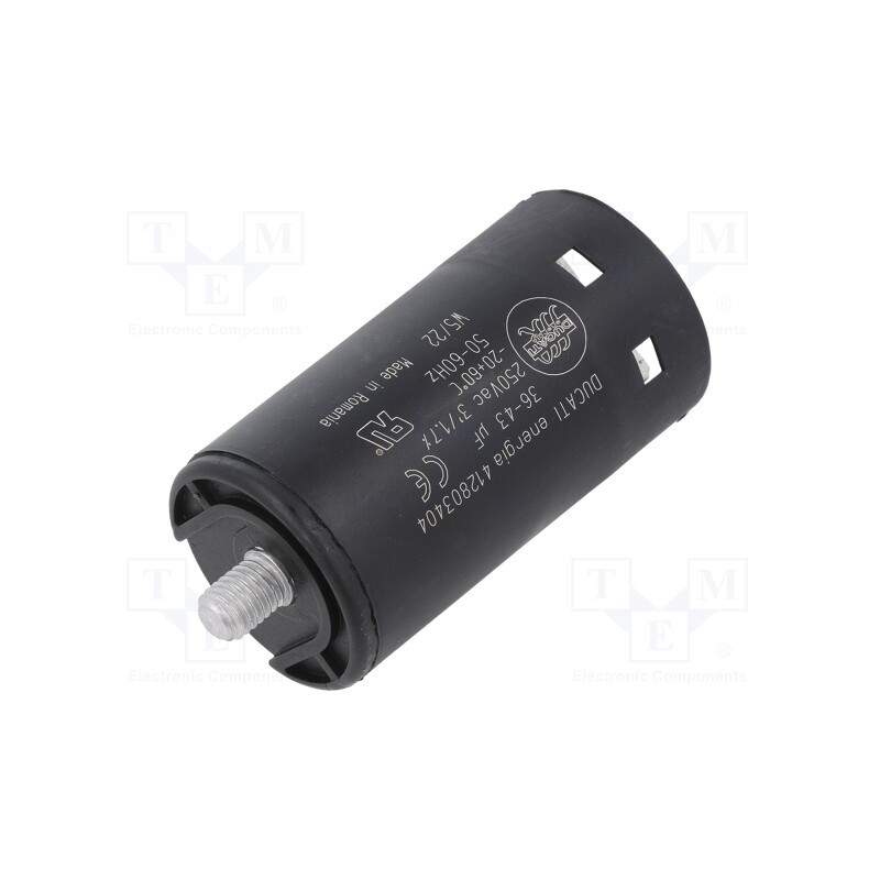 1 pcs x DUCATI ENERGIA - 412803404 - Capacitor: electrolytic, 40uF, Ø36.5x68.5mm, ±10%, M8 screw