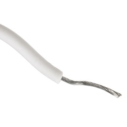 1 Reel of 30 M - Alpha Wire White 0.75 mm² Hook Up Wire, 18 AWG, 16/0.25 mm, 30m, Silicone Rubber Insulation