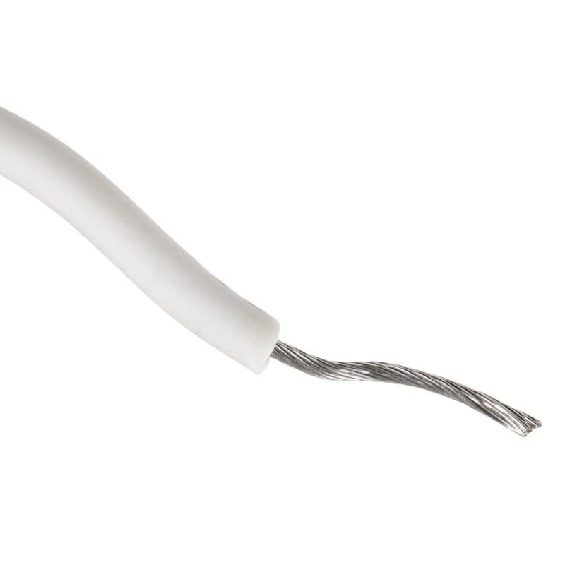 1 Reel of 30 M - Alpha Wire White 0.75 mm² Hook Up Wire, 18 AWG, 16/0.25 mm, 30m, Silicone Rubber Insulation