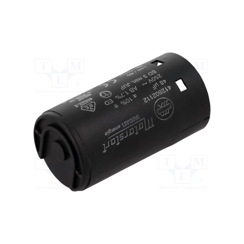 1 pcs x DUCATI ENERGIA - 412802112 - Capacitor: electrolytic, 48uF, Ø36.5x68.5mm, ±10%, -20÷60°C