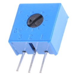 1 pcs - Vishay 63S Series Through Hole Trimmer Resistor with Pin Terminations, 10kΩ ±10% 1/2W ±100ppm/°C Top Adjust