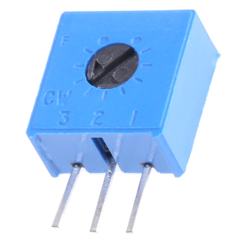 1 pcs - Vishay 63S Series Through Hole Trimmer Resistor with Pin Terminations, 10kΩ ±10% 1/2W ±100ppm/°C Top Adjust