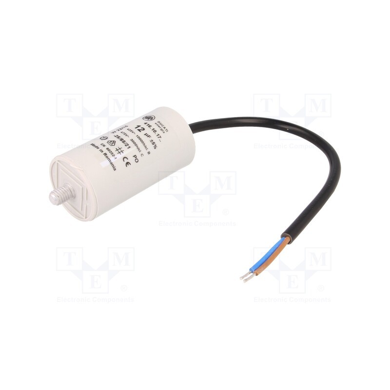 1 pcs x DUCATI ENERGIA - 416101714 - Capacitor: motors, run, 12uF, 425VAC, Ø36x70mm, -25÷85°C, ±5%