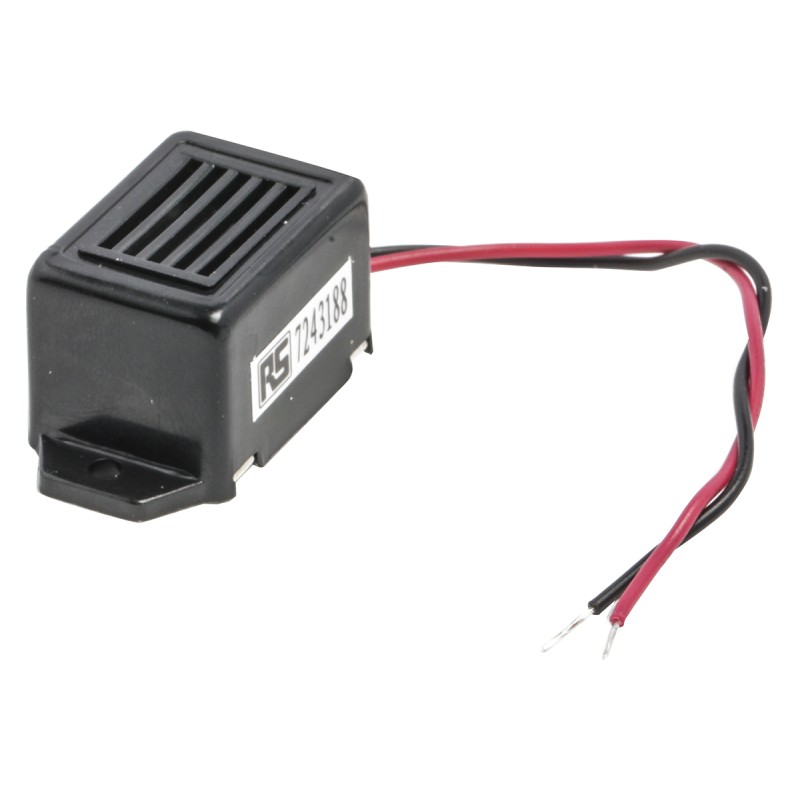 1 pcs - RS PRO 75dB Flange Mount Continuous Internal Magnetic Buzzer Component, 33.5 x 17 x 15.5mm, 6V dc Min, 8V dc Max