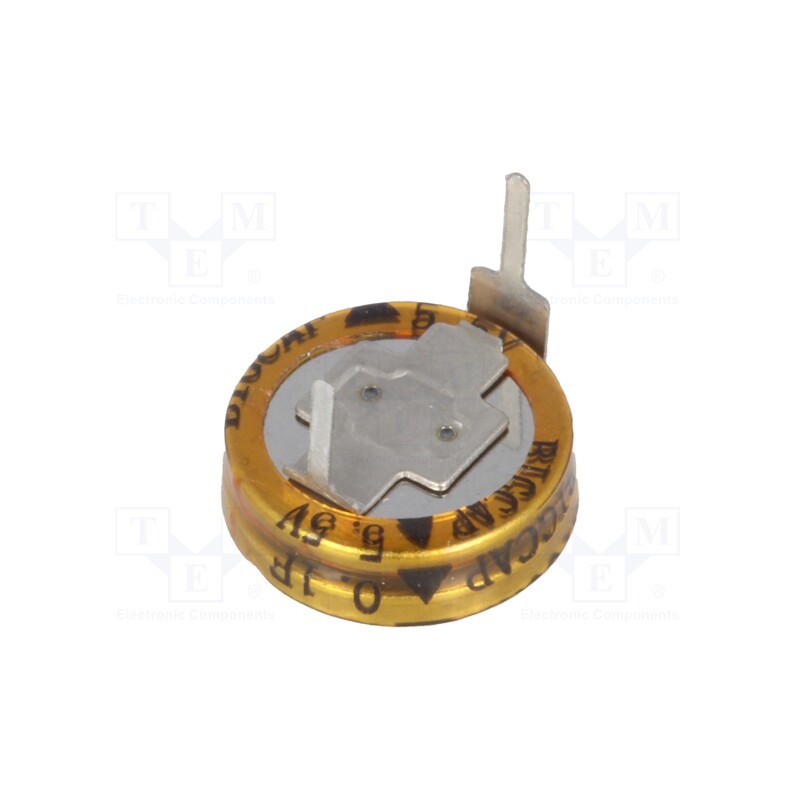 1 pcs x BIGCAP - BCE005R5H104FS - Supercapacitor, THT, 0.1F, 5.5VDC, ±20%, Ø11.5x6mm, -25÷70°C, EDLC