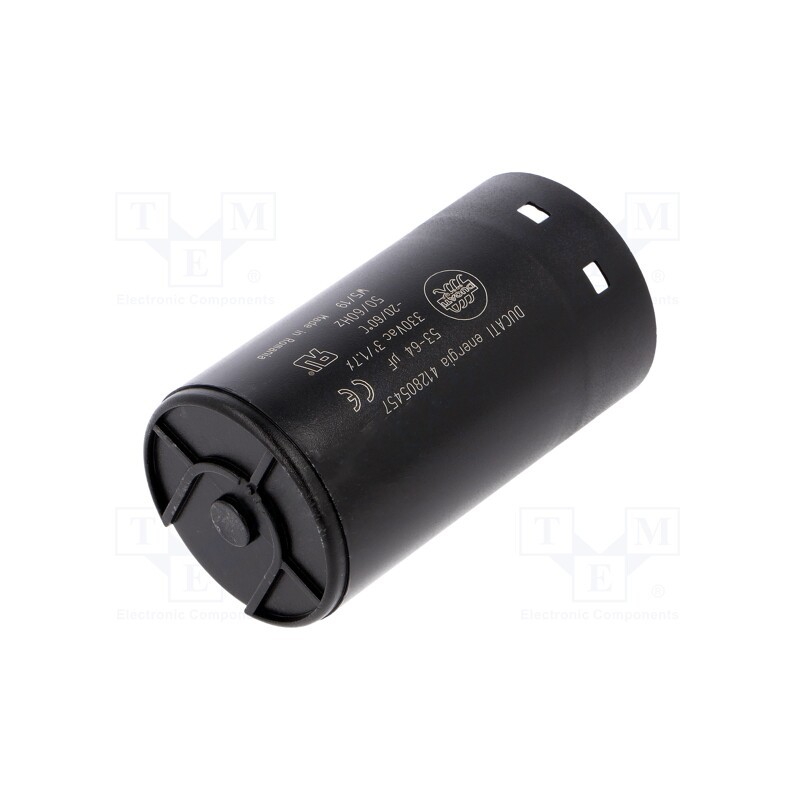 1 pcs x DUCATI ENERGIA - 412805457 - Capacitor: electrolytic, 59uF, Ø45.5x84mm, ±10%, -20÷55°C, 330VAC