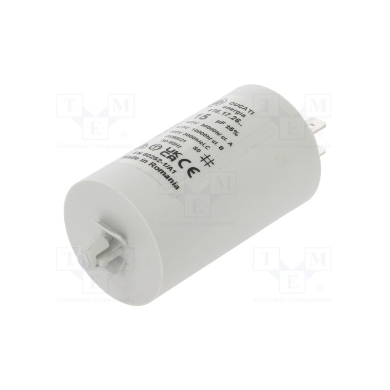 1 pcs x DUCATI ENERGIA - 416172671 - Capacitor: motors, run, 15uF, 425VAC, Ø40x70mm, -25÷85°C, ±5%